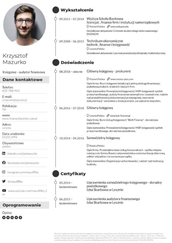 wyróżniające proste cv - czarny szablon
